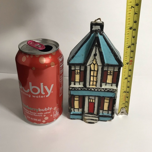 ROBERT ALAN CANDLE Co. house home Christmas vintage blue Xmas Candle - Picture 2 of 11